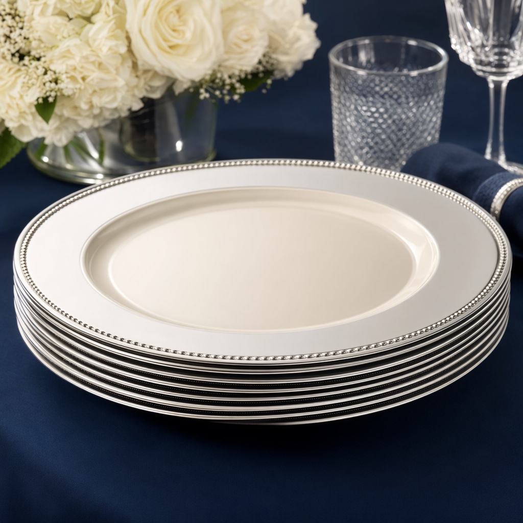 Silver-tone Charger Plates